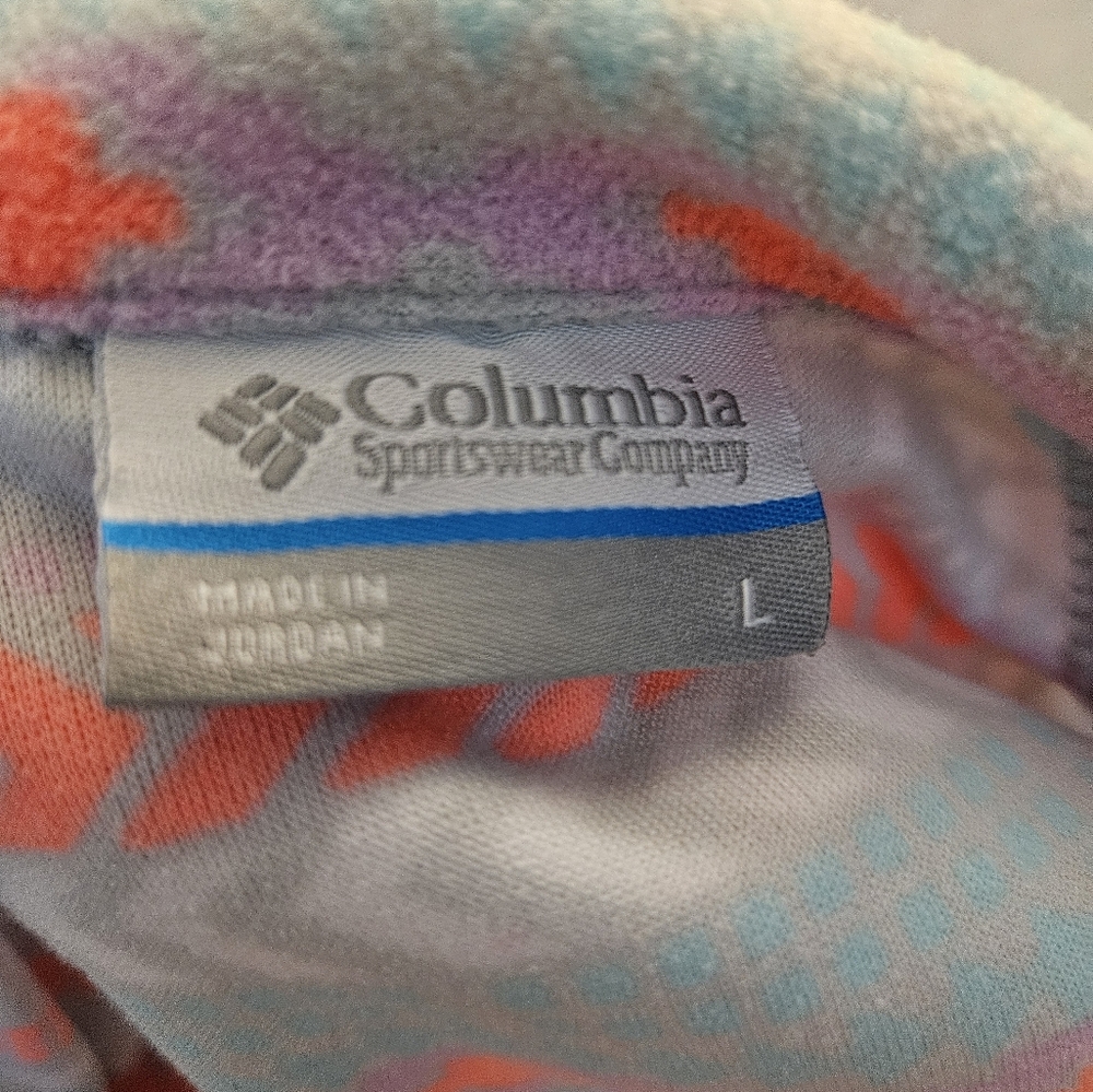 Columbia Gray and Pink Aztec Patterned Pullover Jacket Women's Size Large L - Picture 11 of 11